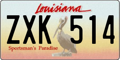 LA license plate ZXK514