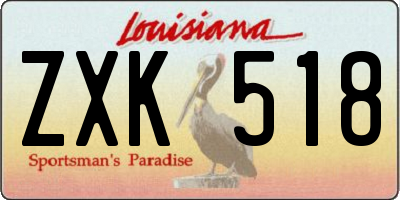 LA license plate ZXK518