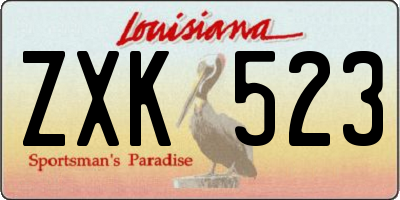 LA license plate ZXK523