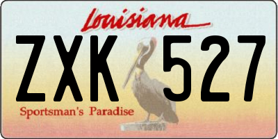 LA license plate ZXK527