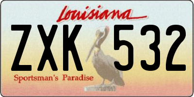 LA license plate ZXK532