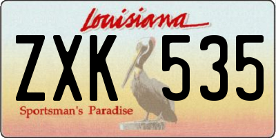 LA license plate ZXK535