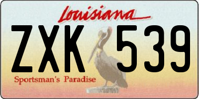 LA license plate ZXK539