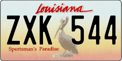 LA license plate ZXK544