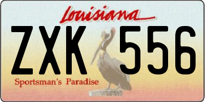 LA license plate ZXK556