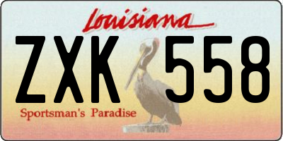 LA license plate ZXK558