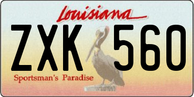 LA license plate ZXK560