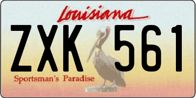 LA license plate ZXK561