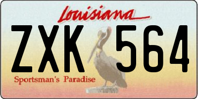 LA license plate ZXK564