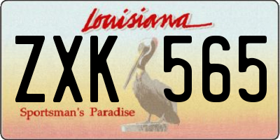 LA license plate ZXK565