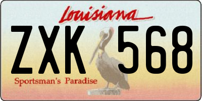 LA license plate ZXK568