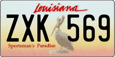 LA license plate ZXK569