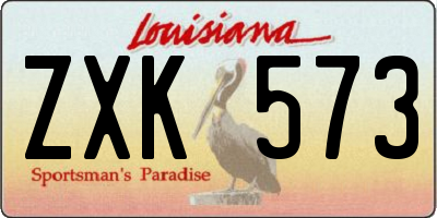 LA license plate ZXK573