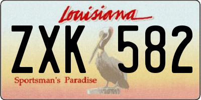 LA license plate ZXK582