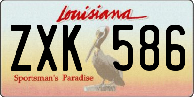 LA license plate ZXK586