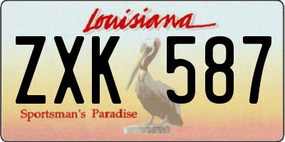 LA license plate ZXK587