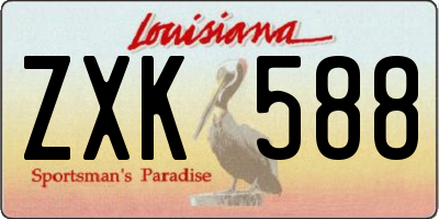 LA license plate ZXK588