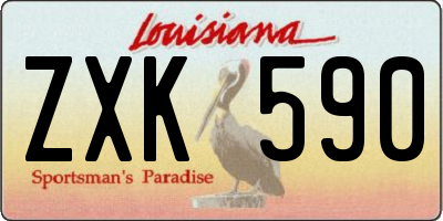 LA license plate ZXK590