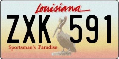 LA license plate ZXK591