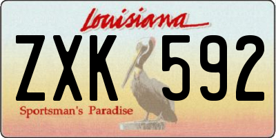 LA license plate ZXK592