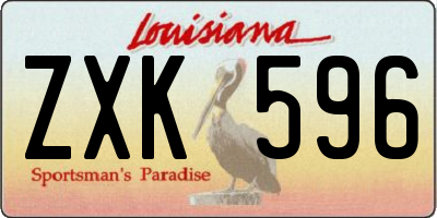 LA license plate ZXK596