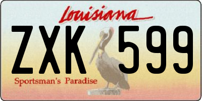 LA license plate ZXK599