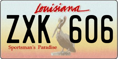 LA license plate ZXK606