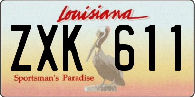 LA license plate ZXK611