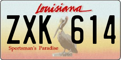 LA license plate ZXK614