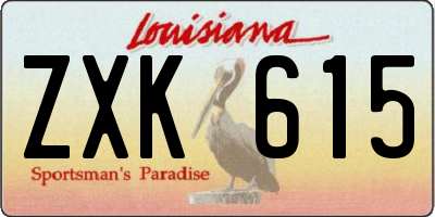 LA license plate ZXK615