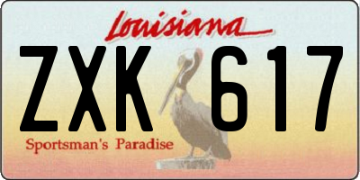 LA license plate ZXK617