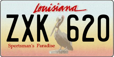 LA license plate ZXK620