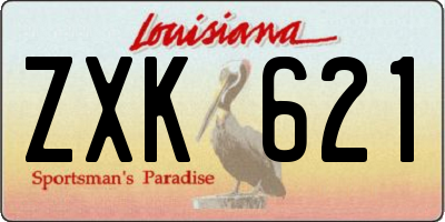 LA license plate ZXK621