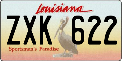 LA license plate ZXK622