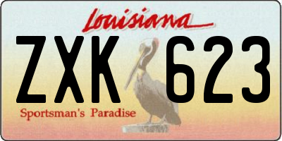 LA license plate ZXK623