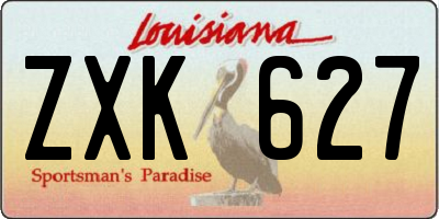 LA license plate ZXK627