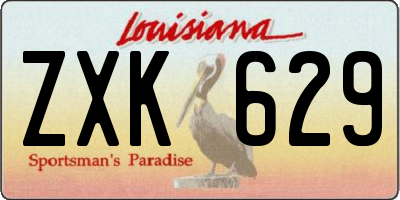 LA license plate ZXK629