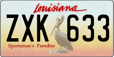 LA license plate ZXK633
