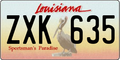 LA license plate ZXK635