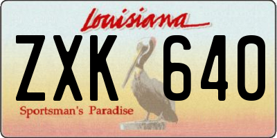 LA license plate ZXK640