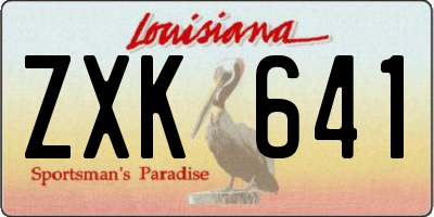 LA license plate ZXK641