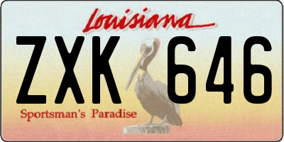 LA license plate ZXK646