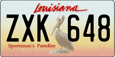 LA license plate ZXK648