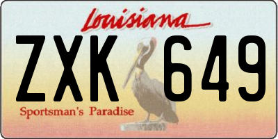 LA license plate ZXK649