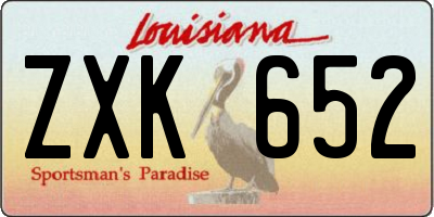 LA license plate ZXK652