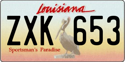 LA license plate ZXK653