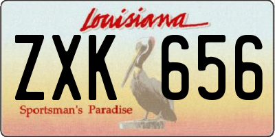 LA license plate ZXK656