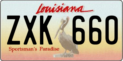 LA license plate ZXK660