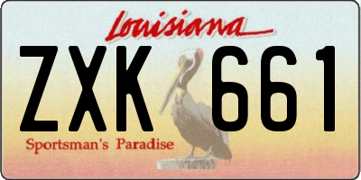 LA license plate ZXK661