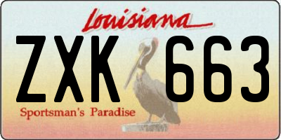 LA license plate ZXK663